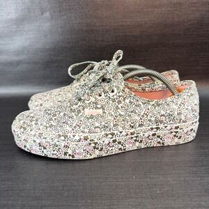 Vans Authentic Tapered Mono Floral Womens 6.5 Pink Low Top Canvas Flowers Shoes